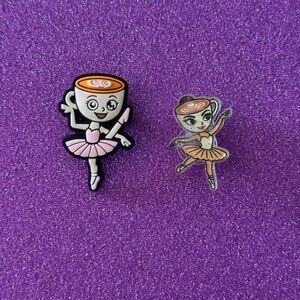 Ballerina Capuchina acrylic shoe charm - Set of 2